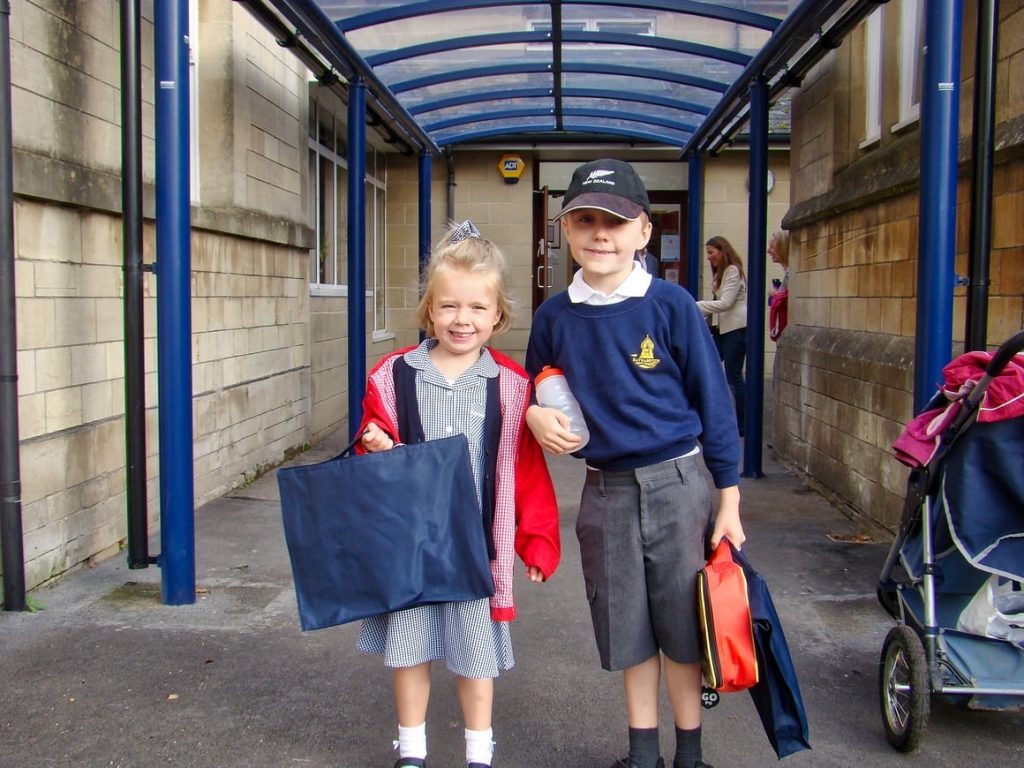 First day at school. Homeschooling was not an option while I was working