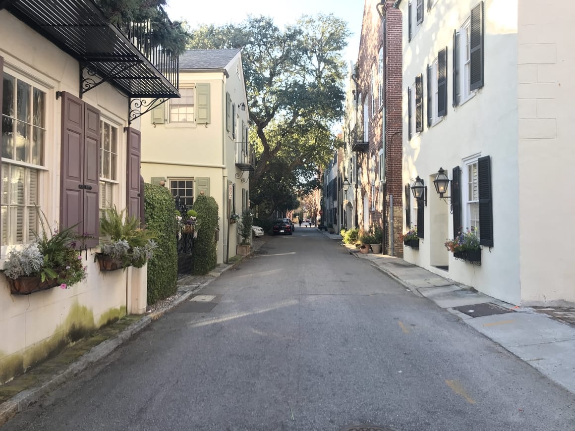 Quiet street in Charleston SC