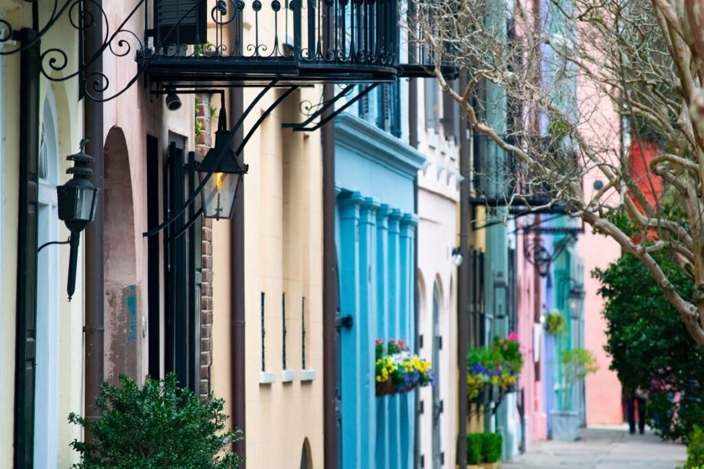 Colourful houses in Charleston SC