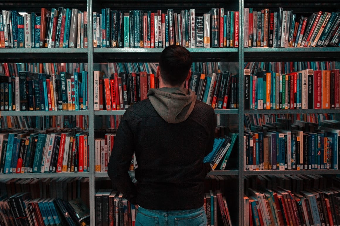 man in a libary