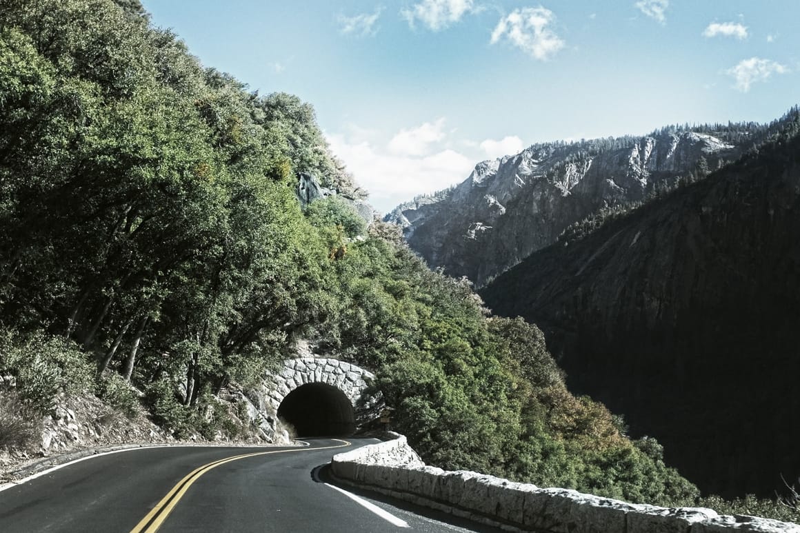 tunnel on a road for a road trip