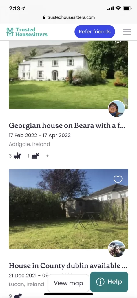 Ireland housesitting advert