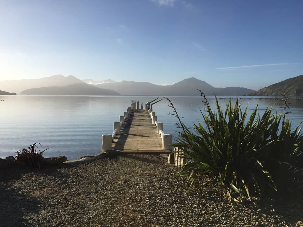 New Zealand. A travel and lifestyle blog sign up form Jetty in New Zealand