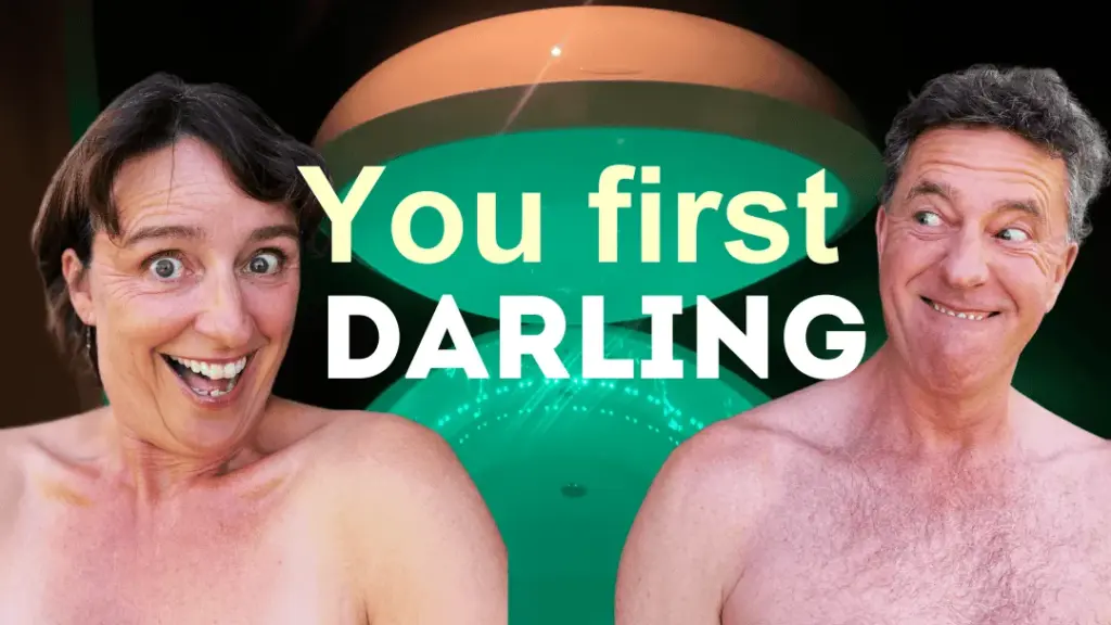 Man and wife having a laugh on Valentines day in a spa. The comedy and lifestyle: It's a drama podcast