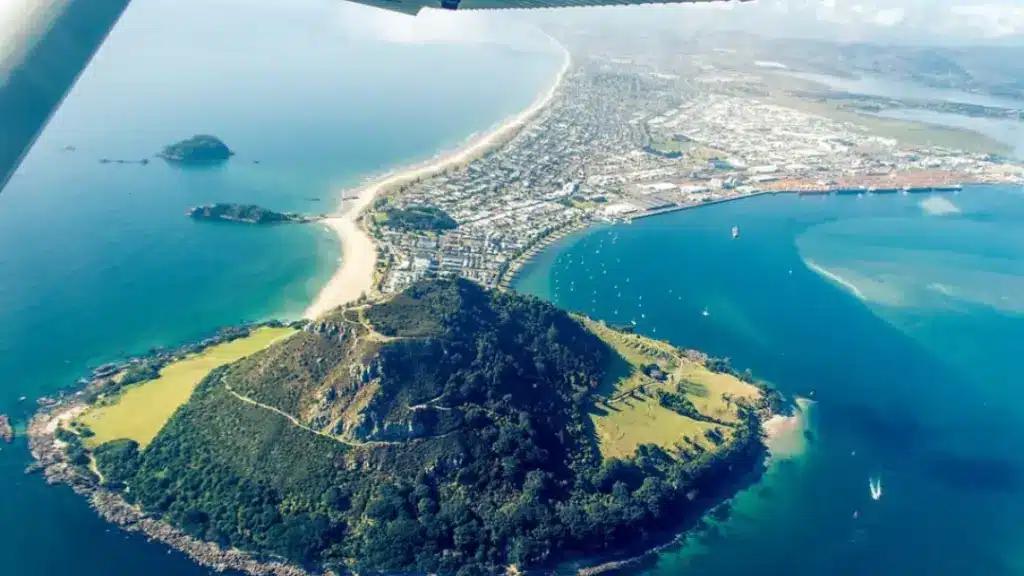 View over a mountain in New Zealand 