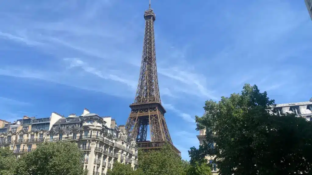 The Eiffel tower in Paris France. The It's a Drama Podcast is all about spending a month in Paris and discovering things about your grief 