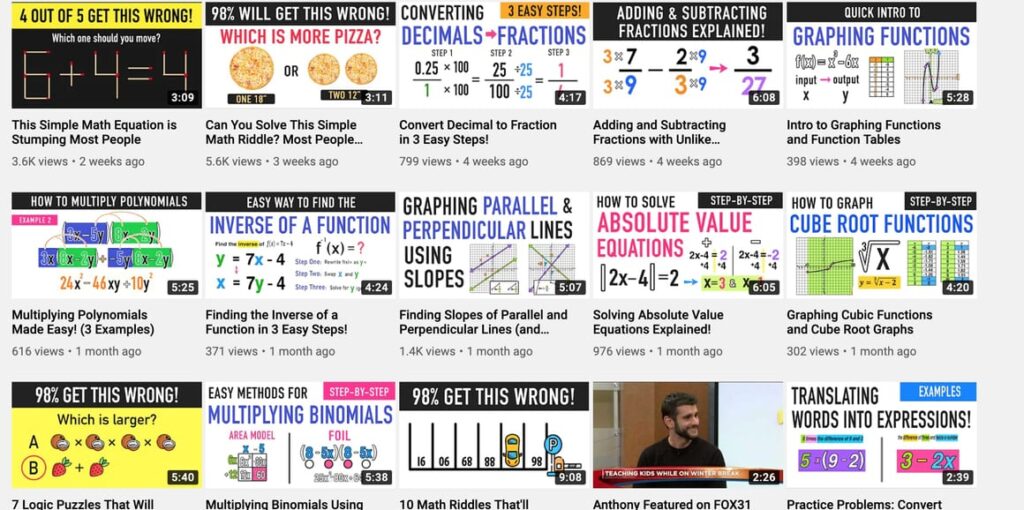 Mashup Math. Best youtube channels for kids