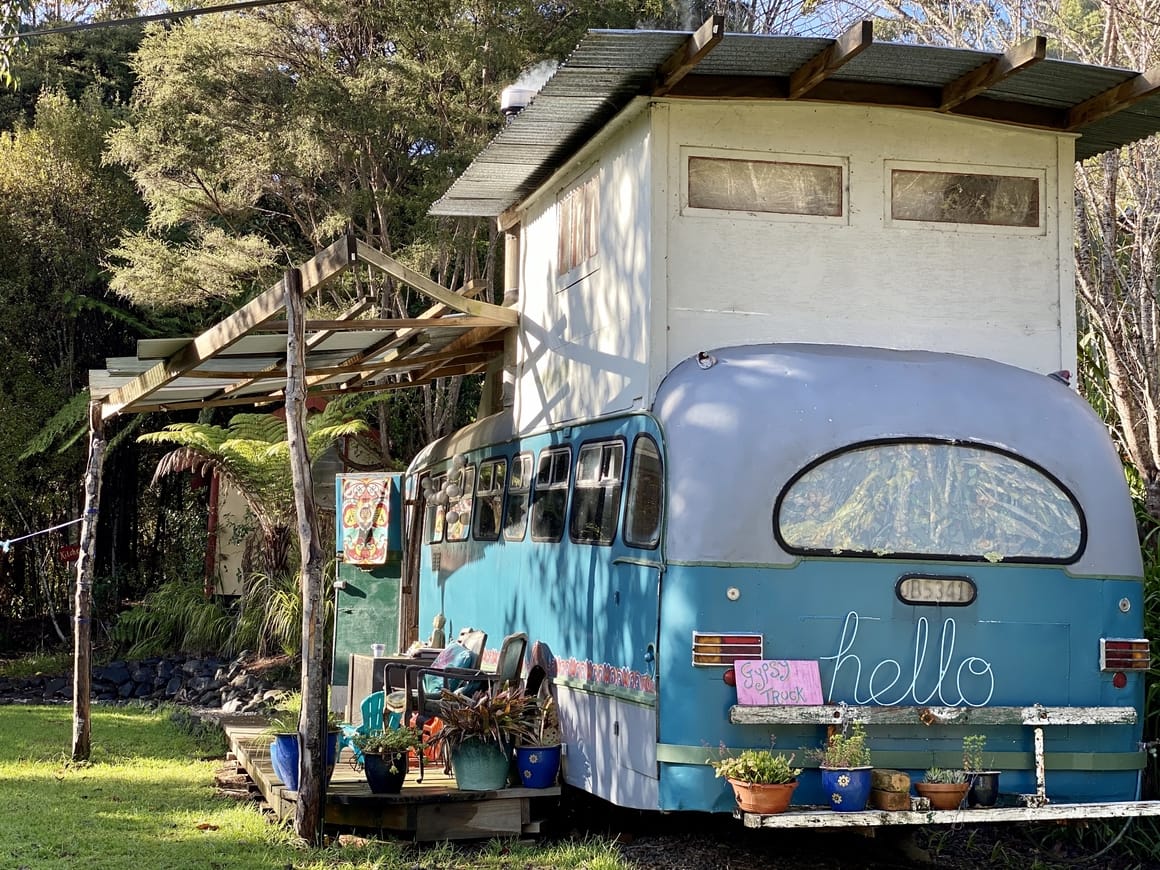 Converted bus to go glamping in new Zealand