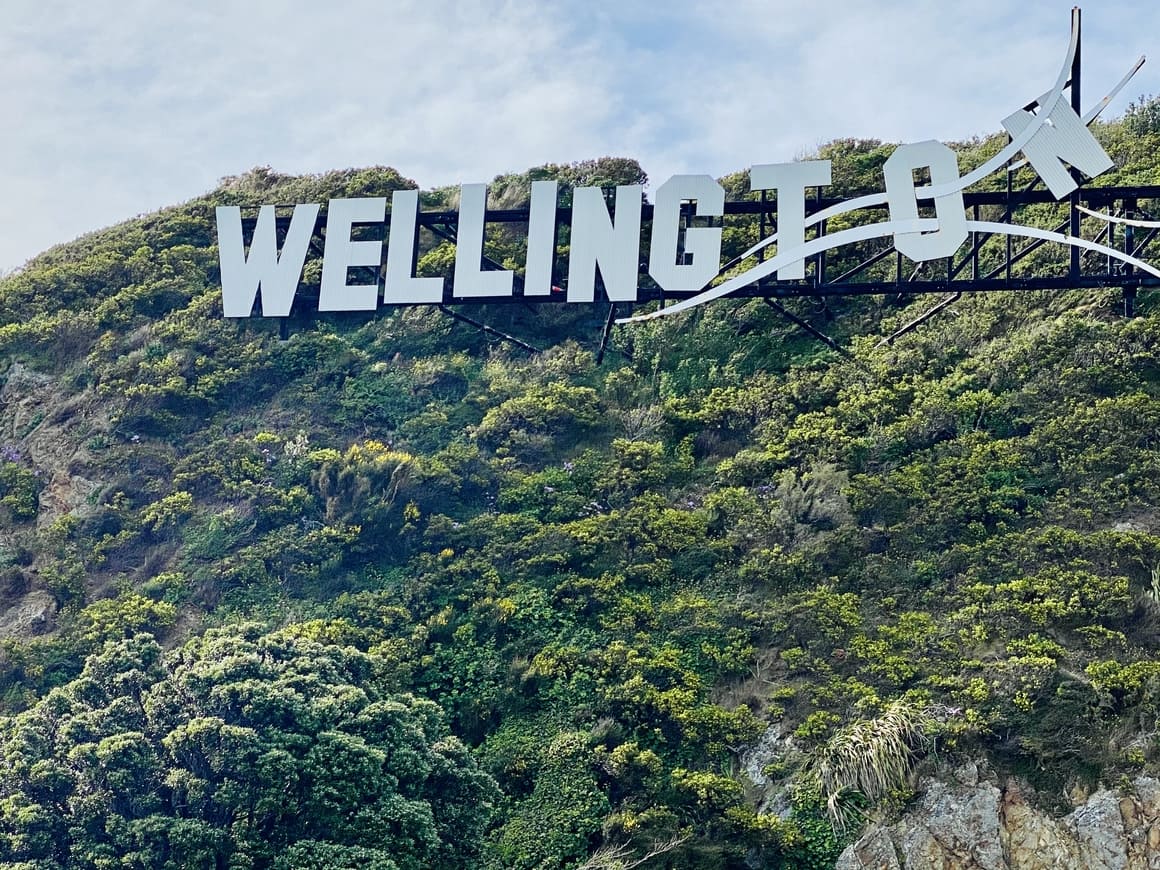 Wellington sign in New Zealand