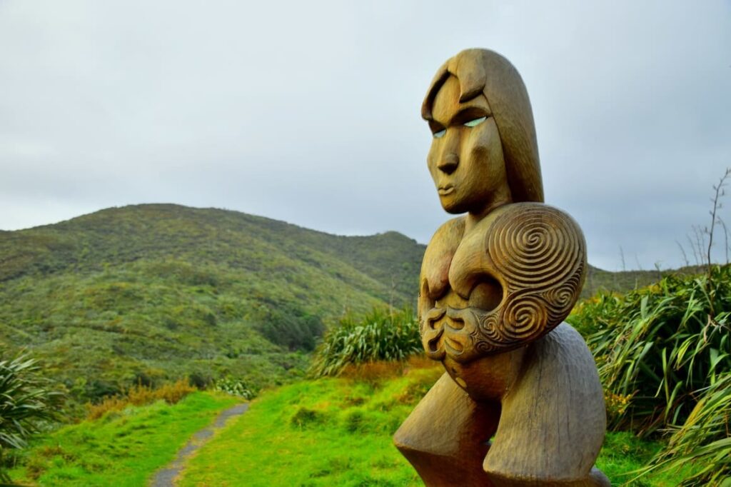 Maori statues in New Zealand 