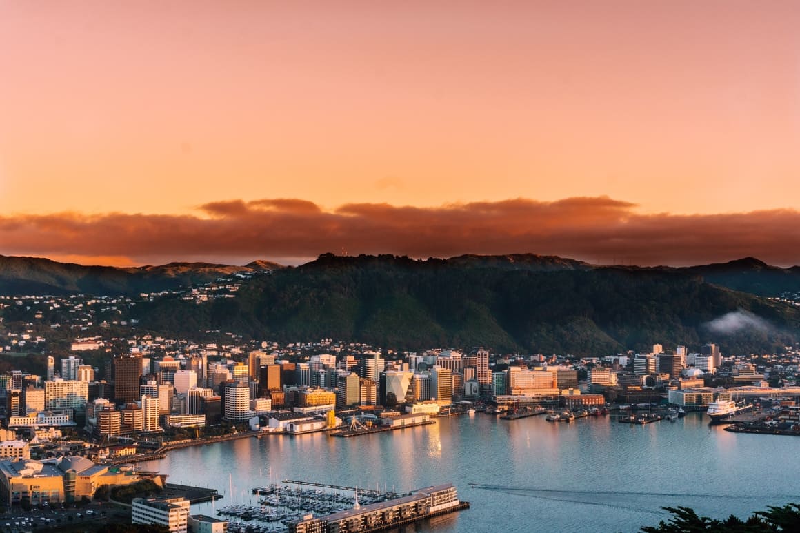 Wellington city in New Zealand