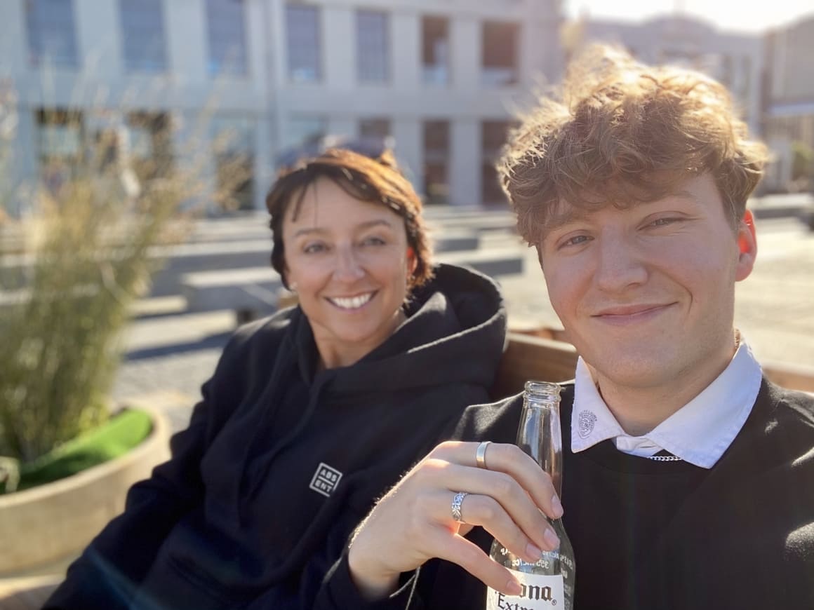 Mum and teenage son in Wellington, New Zealand